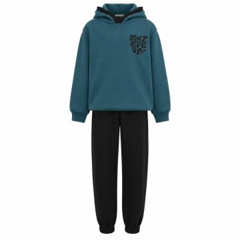 Παιδικό σετ φόρμας για αγόρια Nekidswear πετρολ-μαύρο