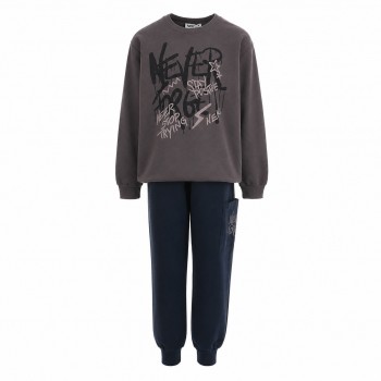 Παιδικό σετ φόρμα αχνούδιαστη για αγόρια Nekidswear ανθρακί- μαρέν