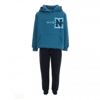 Παιδικό σετ φόρμα φούτερ για αγόρια Nekidswear πετρόλ