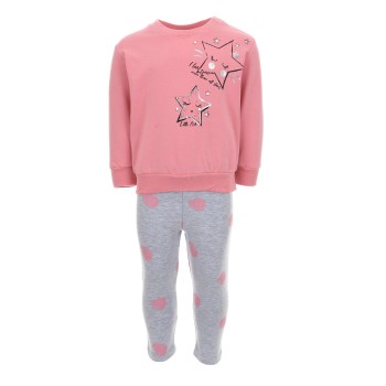Σετ παιδικά ρούχα Nekidswear ροζ-γκρι