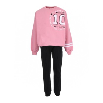 Παιδικό σετ φόρμα για κορίτσια Nekidswear ροζ-μαύρο εποχιακό