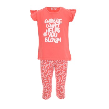Παιδικό σετ με κολάν για κορίτσια Nekidswear κοραλί
