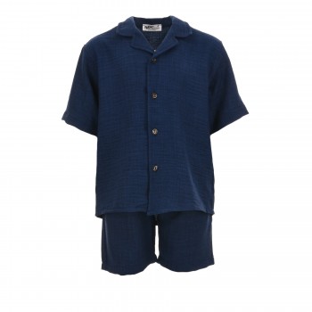 Παιδικό σετ με πουκάμισο για αγόρια Nekidswear  μπλε μαρέν