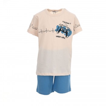 Παιδικό σετ με βερμούδα για αγόρια Nekidswear πάγου-μπλε