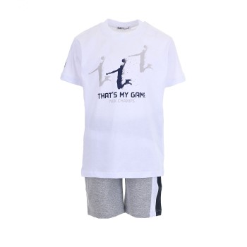 Παιδικό σετ για αγόρια Nekidswear λευκό-μαρέν
