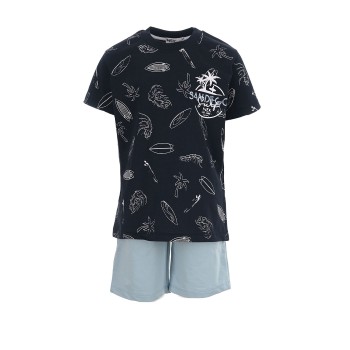 Παιδικό σετ για αγόρια Nekidswear μαρέν-γκρισιέλ