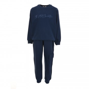 Παιδικό σετ φόρμα αχνούδιαστη για αγόρια Nekidswear μπλε μαρέν