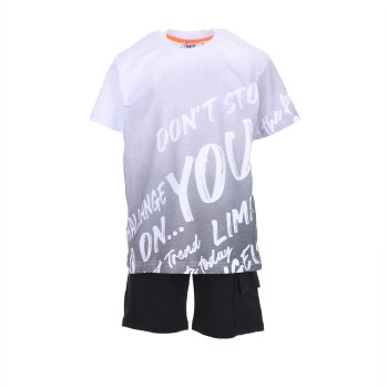 Παιδικό σετ για αγόρια Nekidswear λευκό-μαύρο
