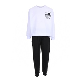 Παιδικό σετ φόρμα για αγόρια Nekidswear λευκό-μαύρο εποχιακό