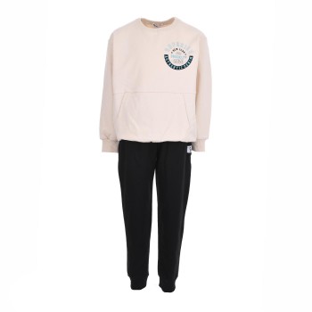 Παιδικό σετ φόρμα για αγόρια Nekidswear μπεζ-μαύρο εποχιακό