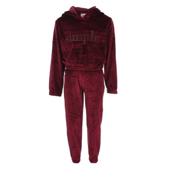 Σετ Φόρμα Παιδική New college μπορντώ βελουτέ