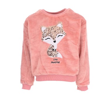 Παιδική μπλούζα για κορίτσια New Colloge ροζ βελουτέ
