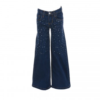 Παιδικό παντελόνι για κορίτσια New College τζιν με στρας