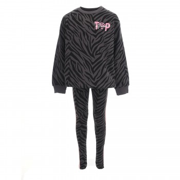 Παιδικό σετ για κορίτσια New College  γκρι animal print