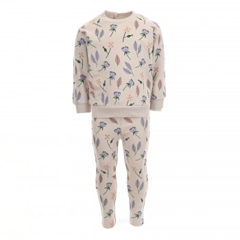 Βρεφικό σετ με κολάν για κορίτσια New College floral εκρού