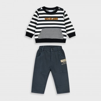 Παιδικό σετ φόρμα για αγόρια Energiers ριγέ-ανθρακί