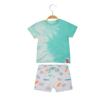 Βρεφικό σετ για αγόρια  Energiers tie dye γαλάζιο-γκρι