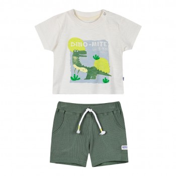 Βρεφικό σετ για αγόρια Energiers με δεινόσαυρο εκρού-χακί