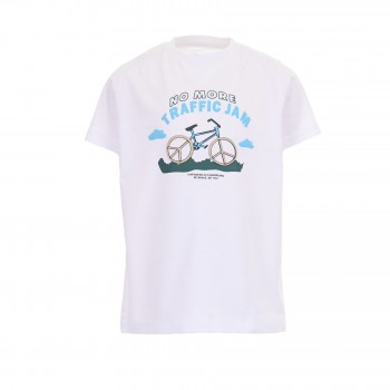 Παιδική μπλούζα για αγόρια Energiers με ποδήλατο λευκό