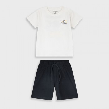 Παιδικο σετ με βερμούδα για αγόρια Energiers άσπρο-μαύρο