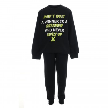 Παιδικό σετ φόρμα φούτερ για αγόρια Energiers μαύρο