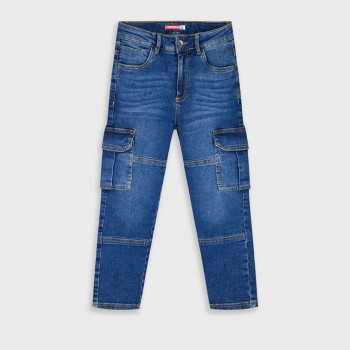 Παιδικό παντελόνι cargo για αγόρια Energiers μπλε τζιν