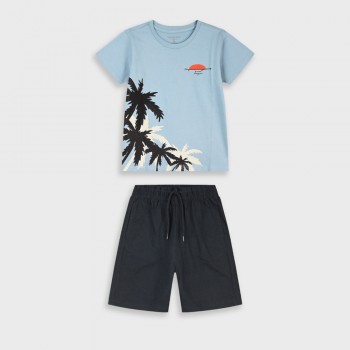 Παιδικό σετ με βερμούδα για αγόρια Energiers σιέλ-μαύρο