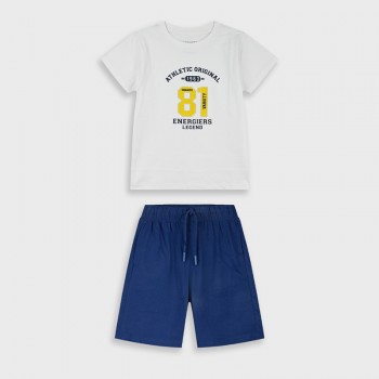 Παιδικό σετ με βερμούδα για αγόρια Energiers λευκό - μπλε