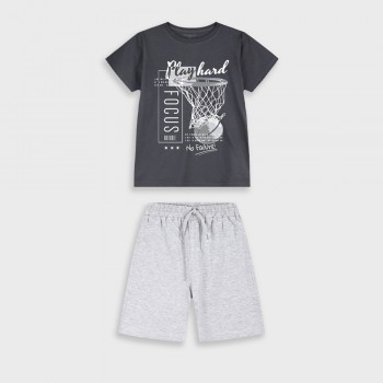 Παιδικό σετ με βερμούδα για αγόρια Energiers ανθρακί-γκρι