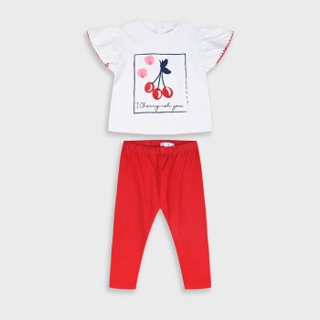 Βρεφικό σετ με κολάν για κορίτσια Energiers λευκό- κόκκινο