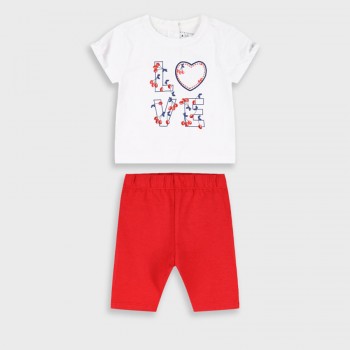 Βρεφικό σετ με κολάν για κορίτσια Energiers λευκό- κόκκινο