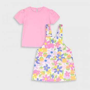 Βρεφικό σετ με σαλοπέτα για κορίτσια Energiers φλοραλ- ροζ