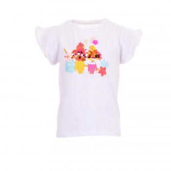 Παιδική μπλούζα για κορίτσια Energiers με παπαγαλάκια λευκό