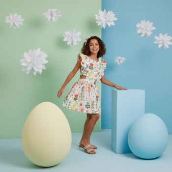 Παιδικό φόρεμα για κορίτσια Energiers λευκό all over print