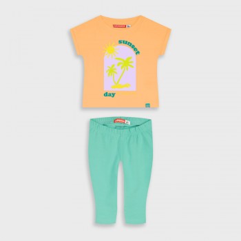 Παιδικό σετ με κάπρι κολάν για κορίτσια Energiers πορτοκαλί-πράσινο