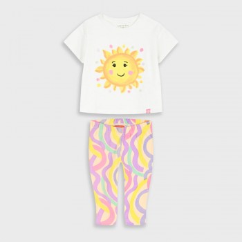 Παιδικό σετ με κάπρι κολάν για κορίτσια Energiers άσπρο-print