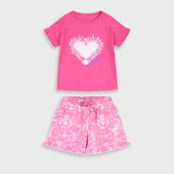 Παιδικό σετ με σορτς για κορίτσια Energiers φούξια