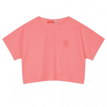 Παιδική μπλούζα cropped για κορίτσια Energiers με κέντημα ροζ