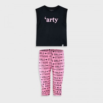 Παιδικό σετ με κάπρι κολάν για κορίτσια Energiers μαύρο- ροζ