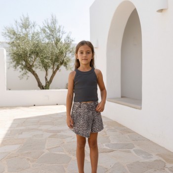 Παιδικό σετ με σορτς για κορίτσια Energiers ανθρακί-ανίμαλ