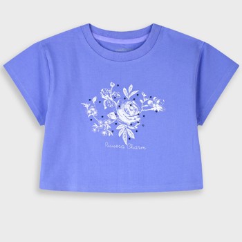 Παιδική μπλούζα κοντομάνικη για κορίτσια Energiers μωβ