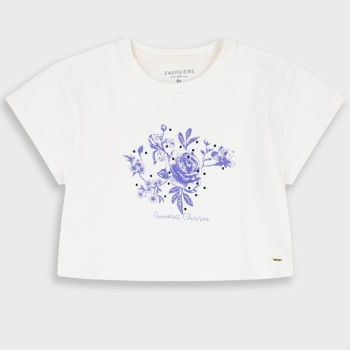 Παιδική μπλούζα κοντομάνικη για κορίτσια Energiers λευκό