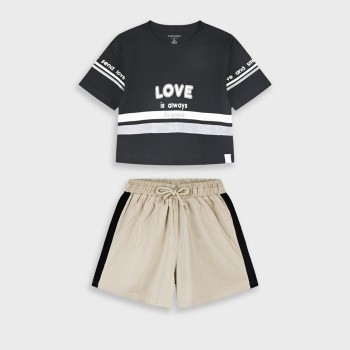 Παιδικό σετ με βερμούδα για αγόρια Energiers μαύρο- εκρού