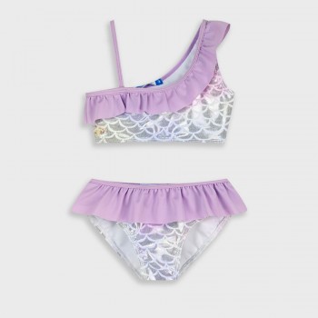 Παιδικό μπικίνι μαγιό για κορίτσια Energiers μωβ -ασημί