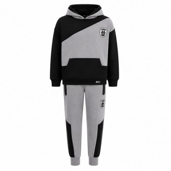 Παιδικό σετ φόρμα φούτερ PAOK FC γκρι-μαύρο