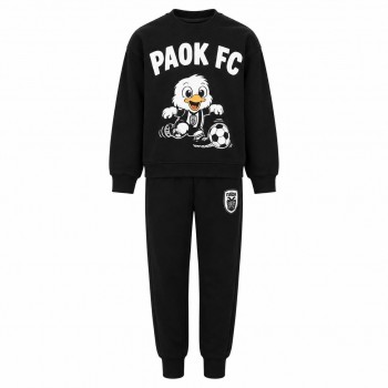 Παιδικό σετ φόρμα φούτερ για αγόρια PAOK FC μαύρο