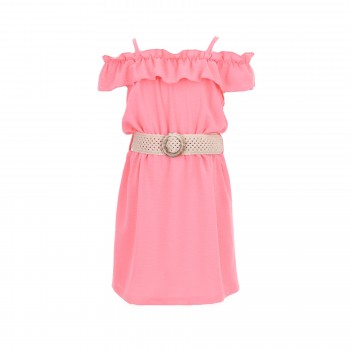 Παιδικό φόρεμα για κορίτσια Can kids με ζώνη ροζ