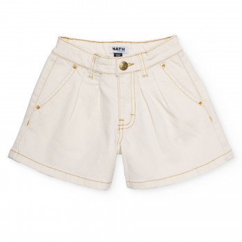 Παιδικό σόρτς για κορίτσια Nathkids εκρού τζιν