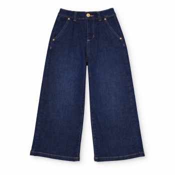 Παιδικό παντελόνι για κορίτσια Nathkids τζιν σκούρο μπλε