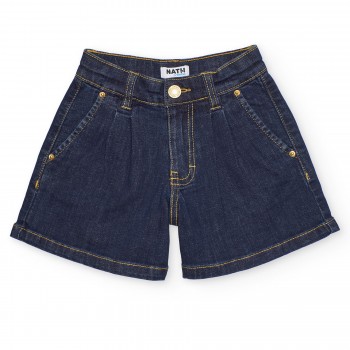 Παιδικό σόρτς για κορίτσια Nathkids τζιν μπλε σκούρο
